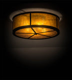 28"W Smythe Craftsman Mission Amber Mica Flushmount