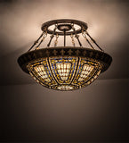 28"W Tiffany Fleur-De-Lis Semi-Flushmount