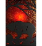 7.5"Sq Grizzly Bear at Dawn Wildlife Mini Pendant