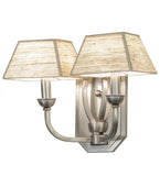 14"W Cesta 2 Lt Contemporary Fabric Wall Sconce