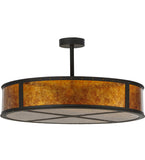 44"W Smythe Craftsman Amber Mica Semi-Flushmount