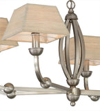 58"L Cesta 10 Lt Contemporary Fabric Oblong Chandelier