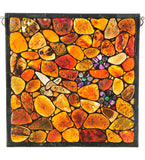 20"W X 20"H Agata Stone Hummingbird Window