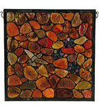 20"W X 20"H Agata Stone Hummingbird Window