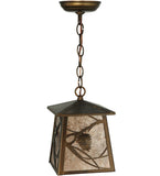 7"Sq Whispering Pines Lodge Lantern Pendant