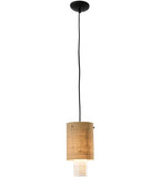 6.5"W Cilindro Burlap 2 Tier Modern Mini Pendant