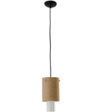 6.5"W Cilindro Burlap 2 Tier Modern Mini Pendant