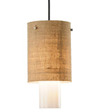 6.5"W Cilindro Burlap 2 Tier Modern Mini Pendant