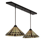 48"L Belvidere Tiffany 2 Lt Island/Billiard Pendant