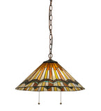 18"W Prairie Delta Southwest Stained Glass Pendant