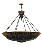 44.5"W Fleur-De-Lis Stained Glass Inverted Pendant