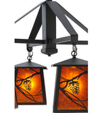 28"W Rustic Lodge Whispering Pines 4 Lt Chandelier