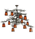 53"W Pine Branch Valley View 12 Lt Lodge Chandelier
