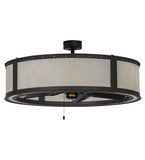 36.5"W Smythe Craftsman Acrylic LED Chandel-Air Fan