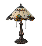 21"H Shell With Jewels Stained Glass Table Lamp