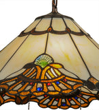 20"W Shell with Jewels Pendant