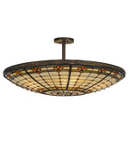 36"W Tiffany Fleur-De-Lis Semi-Flushmount