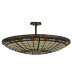36"W Tiffany Fleur-De-Lis Semi-Flushmount