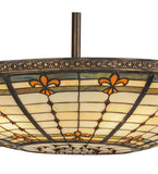 36"W Tiffany Fleur-De-Lis Semi-Flushmount