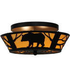 16"W Bear On The Loose Wildlife Flushmount