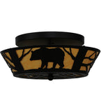 16"W Bear On The Loose Wildlife Flushmount