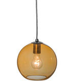 8"W Bola Amber Contemporary Mini Pendant
