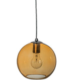 8"W Bola Amber Contemporary Mini Pendant