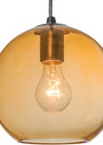 8"W Bola Amber Contemporary Mini Pendant