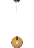 8"W Bola Amber Contemporary Mini Pendant