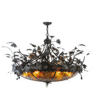 52"W Tiffany Greenbriar Oak Inverted Pendant