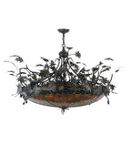 52"W Tiffany Greenbriar Oak Inverted Pendant