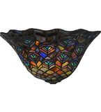 12.5"W Tiffany Peacock Feather Wall Sconce