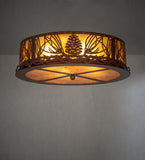 21.5"W Lodge Mountain Pine Flushmount