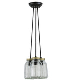 9"W Mason Jar 3 Lt Pendant