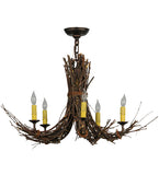 28"W Rustic Twigs 5 Lt Chandelier