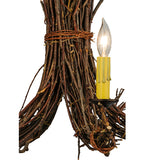 28"W Rustic Twigs 5 Lt Chandelier