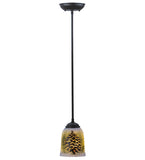 5"W Northwoods Pinecone Hand Painted Mini Pendant-