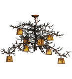 48"W Lodge Pine Branch 8 Lt Chandelier