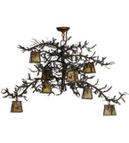 48"W Lodge Pine Branch 8 Lt Chandelier