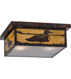 14"Sq Hyde Park Loon Flushmount
