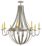 48"W Barrel Stave Metallo 8 Lt Contemporary Chandelier