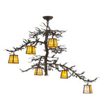 45"W Pine Branch Valley View 6 Lt Lodge Chandelier