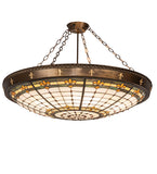 38"W Tiffany Fleur-De-Lite Semi-Flushmount