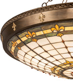 38"W Tiffany Fleur-De-Lite Semi-Flushmount