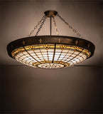 38"W Tiffany Fleur-De-Lite Semi-Flushmount