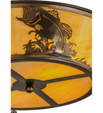 22"W Wildlife Leaping Bass Flushmount