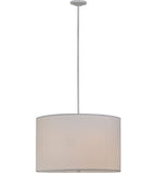 36"W Cilindro White Textrene Traditional Pendant