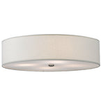 24"W Cilindro Off White Textrene Modern Flushmount