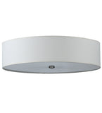 24"W Cilindro Off White Textrene Modern Flushmount