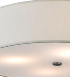 24"W Cilindro Off White Textrene Modern Flushmount